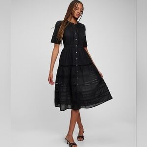 GAP Lace Button-Up Midi Dress